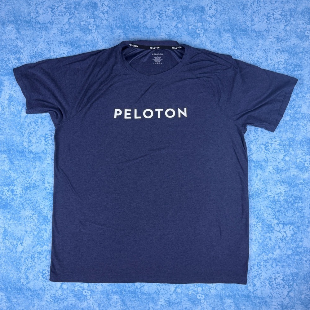 Peloton Reach 100 Classic Short Sleeve Shirt Navy Heather Large Mens Activewear